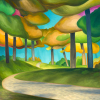 Whimsical Autumn Oil Painting
