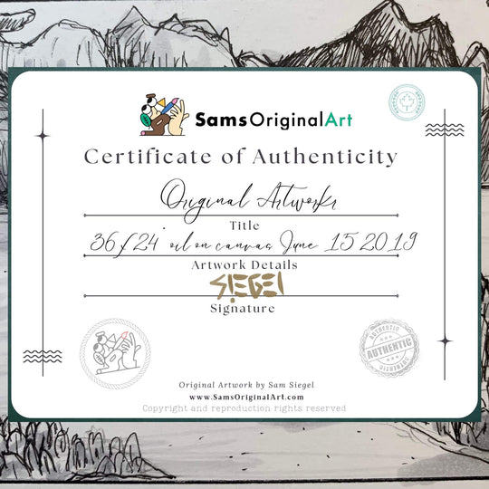 Sams Original Art Certificate of Authenticity