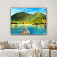 Sunshine Coast Lake with Dock painting