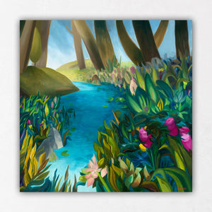 Lily Pad Stream painting