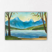 Vancouver Beach with Freighters Painting and Canvas Prints