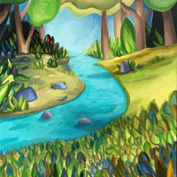 Winding River Painting Through Forest