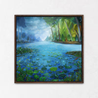 Lily Pad Painting Walnut Frame