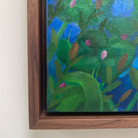walnut frame artwork flowers