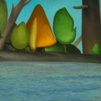 Colorful orange tree painting