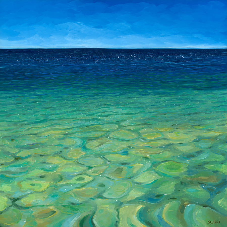Seascape painting clear waters