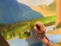 Okanagan Vineyard Painting of Vaseux Lake BC Canada