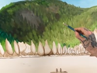 Lake painting with Dock