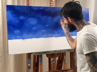 Night Sky Prairie Landscape Painting Video