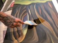 Varnishing paintings