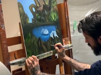 Spooky forest painting video