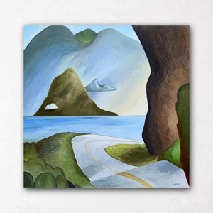 Sea to Sky highway painting Anvil Island