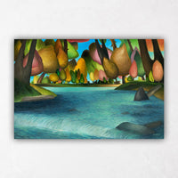 Autumn Tree and Lake Paintings