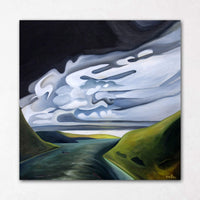 Storm cloud black sky Canadian landscape art