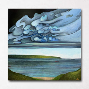 West Vancouver paintings overlooking Burrard Inlet with freighters