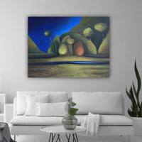Rich Blue Landscape Night Scene paintings