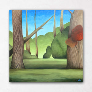 Vancouver Parkland paintings with red tree