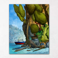 West Coast Wall Art with Freighter Vancouver