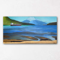 Jericho Beach Painting with Freighters