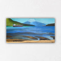 Jericho Beach Painting with Freighters