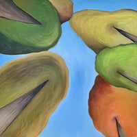 Looking up at trees painting