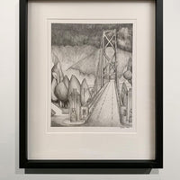 Lions Gate Bridge Sketch Framed