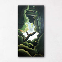 Looking through trees painting