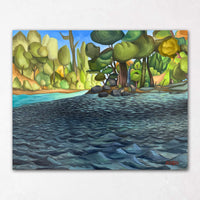 Colorful Tree and River Paintings Vancouver Artist