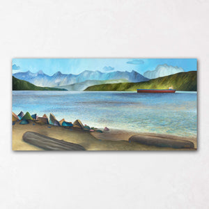 Spanish Banks Beach Painting with Colorful Rocks
