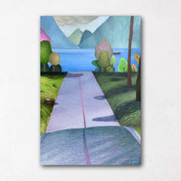Pink Road Painting with Trees Vancouver