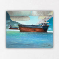 Vancouver Freighter Paintings with Clouds