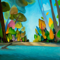 Autumn Trees and Water paintings