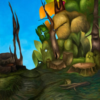 Colorful trail paintings