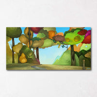 Autumn Tree Painting with Traffic Light