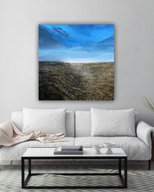 Prairie Wheat Field Blue Sky Paintings