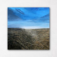 Wheat Prairie Painting with Blue Sky