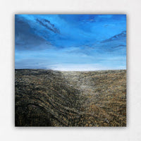 Modern Prairie Wheat Field Blue Sky