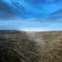 Wheat Prairie Painting with Blue Sky