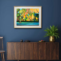 Colorful Tree wall art framed
