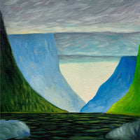 West Coast Lake Paintings with Clouds