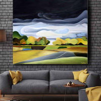 Prairie Storm with Road Paintings