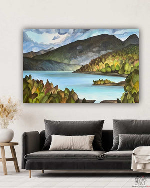 Colorful Tree Vancouver Paintings with Ocean