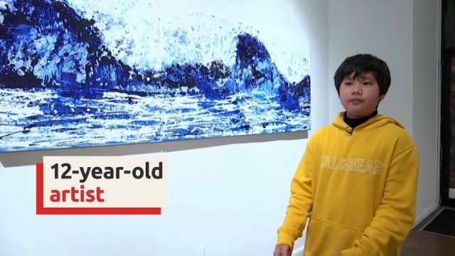 12yr old Xeo Chu - Vietnam’s ‘young Jackson Pollock’.