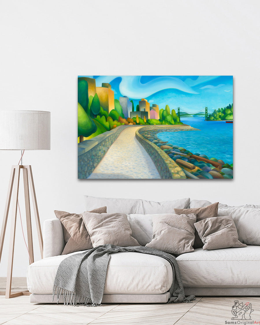 Ambleside Seawall Canvas Art Vancouver