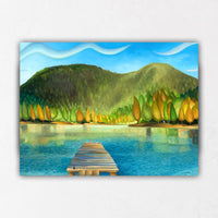Sunshine Coast BC dock and lake painting