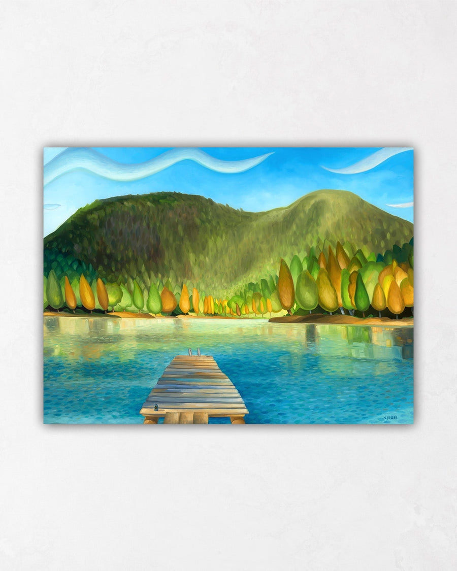 Lake with dock paintings
