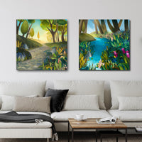 Duo Painting Set Streams and Pathways Wall Art