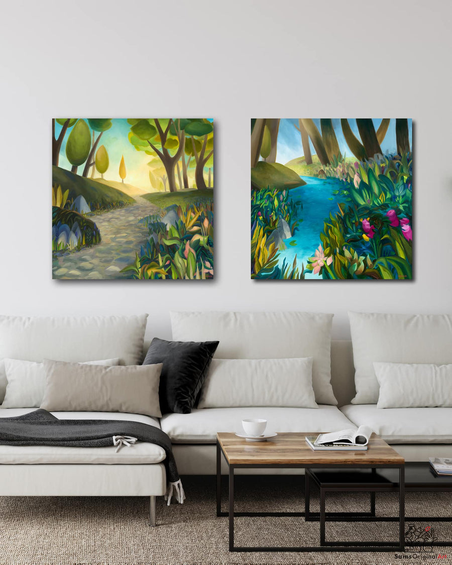 Duo Painting Set Streams and Pathways Wall Art