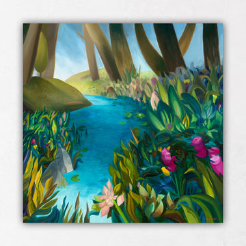 Lily Pad Stream painting