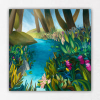 Flower Paintings with Winding River